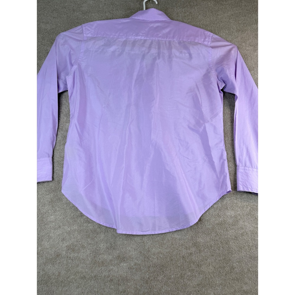 Robert Graham Tailored Fit Mens L Button‎ Down Shirt Lavender Cotton Silk - Picture 13 of 15